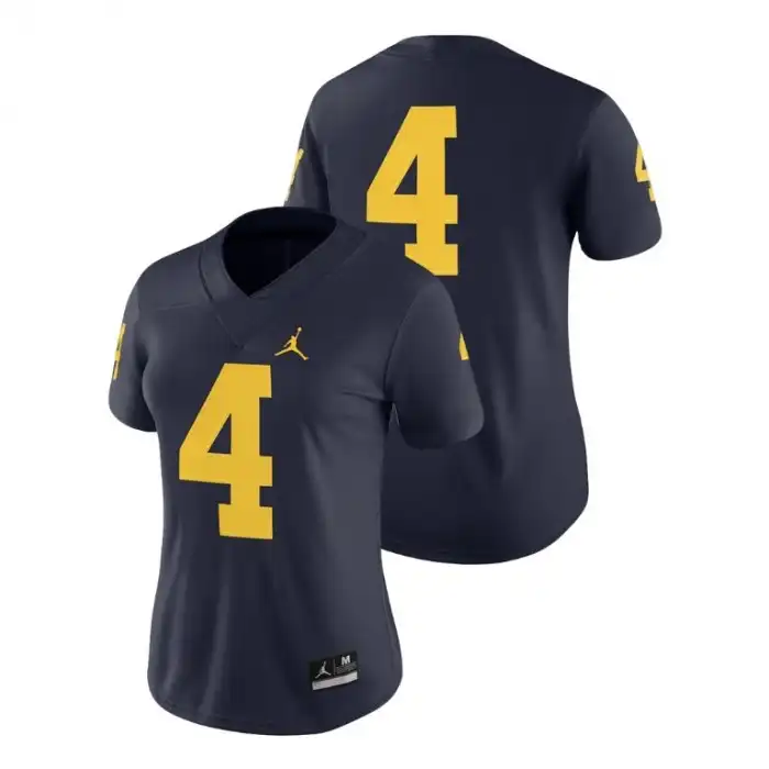 Michigan Wolverines Women's Number #4 Navy Nike Game 2018 College Football Jersey 2415XULL1