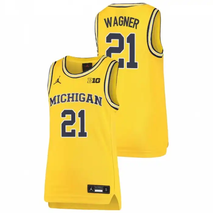 Michigan Wolverines Youth Franz Wagner #21 Replica Maize College Basketball Jersey 2415UZQF1