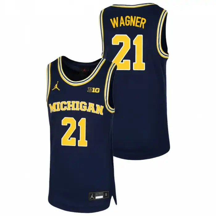 Michigan Wolverines Youth Franz Wagner #21 Replica Navy College Basketball Jersey 2415HEHM7