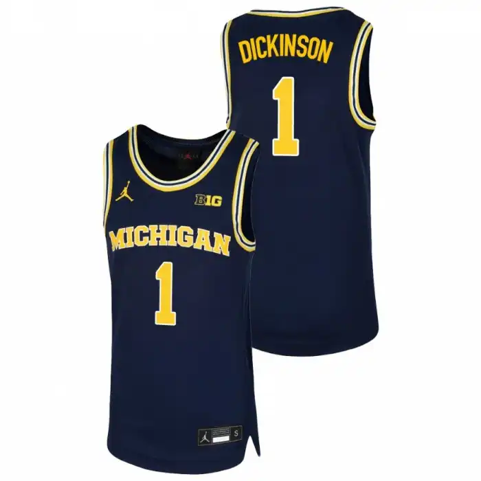 Michigan Wolverines Youth Hunter Dickinson #1 Replica Navy College Basketball Jersey 2415QOLZ4