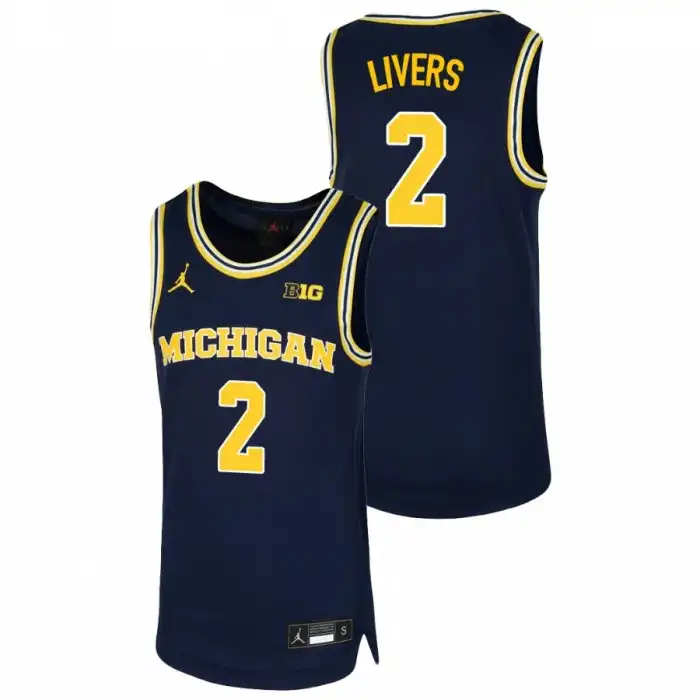 Michigan Wolverines Youth Isaiah Livers #2 Replica Navy College Basketball Jersey 2415AMJW8