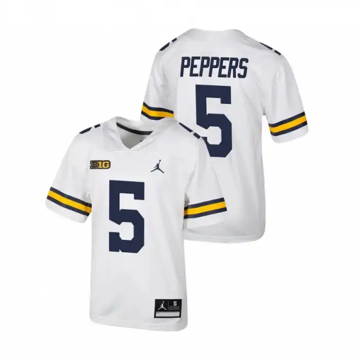 Michigan Wolverines Youth Jabrill Peppers #5 Untouchable White College Football Jersey 2415WXZQ7