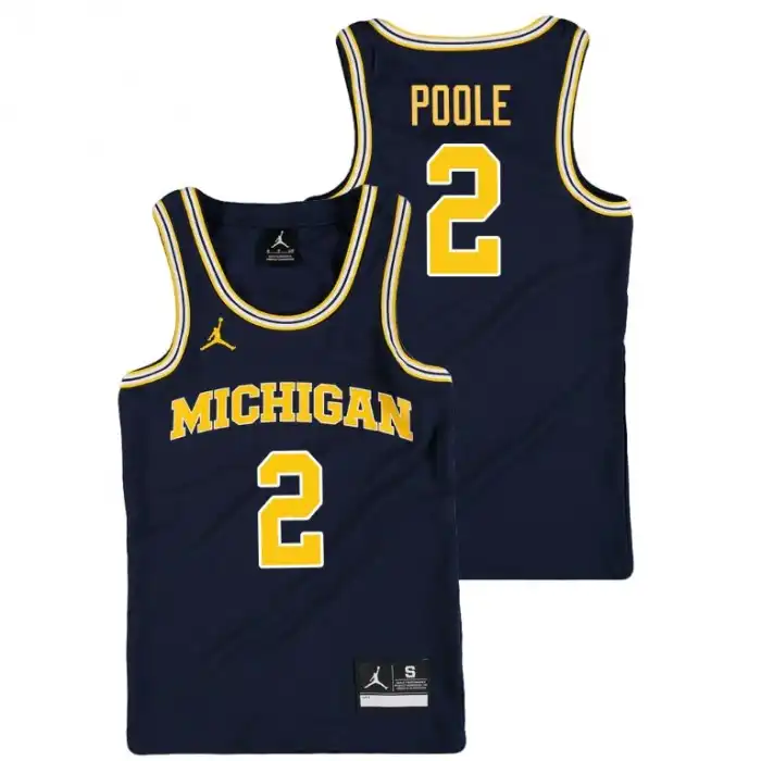 Michigan Wolverines Youth Jordan Poole #2 Replica Navy College Basketball Jersey 2415HJZB4