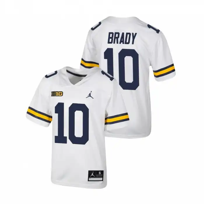 Michigan Wolverines Youth Tom Brady #10 Untouchable White College Football Jersey 2415XVLF2